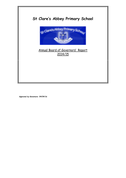 Annual BOG Report 2014-2015 - St Clare`s Abbey PS, Newry