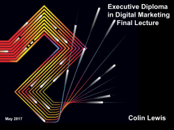 Executive Diploma in Digital Marketing Final Lecture Colin Lewis