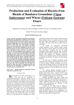 Production and Evaluation of Biscuits from Blends of Bambara