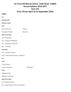 Term 1From April 16 to September 2016