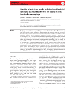 Shortterm heat stress results in diminution of bacterial symbionts but