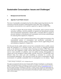 Sustainable Consumption - IndEco Strategic Consulting Inc.