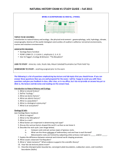 NH F13 studyguide 1 - San Diego Mesa College