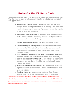 KL Book Club Rules
