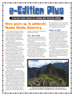 Peru gears up to celebrate Machu Picchu discovery