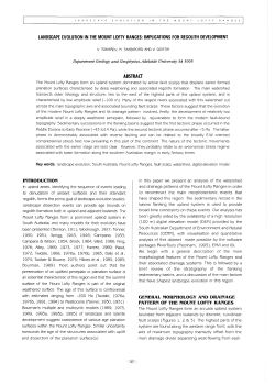 landscape evolution in the mount lofty ranges