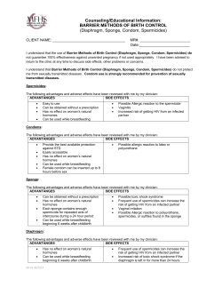 Counseling/Educational Information: BARRIER METHODS OF
