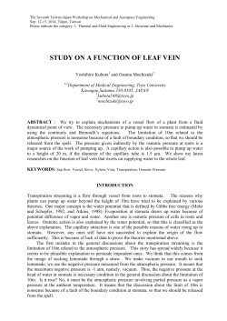 STUDY ON A FUNCTION OF LEAF VEIN