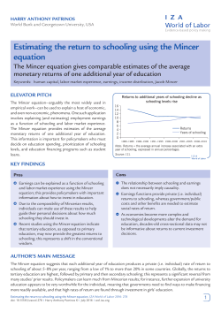 Estimating the return to schooling using the Mincer equation