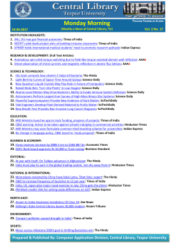 Monday Morning - Tezpur University