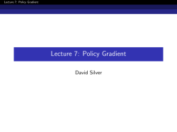 Lecture 7: Policy Gradient