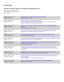 Focus Session: Recent Advances in Density Functional Theory