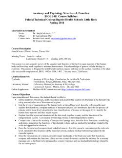 BIOL 1411 Structure Function Syllabus-Gen Ed