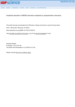 Amplitude saturation of MEMS resonators explained by
