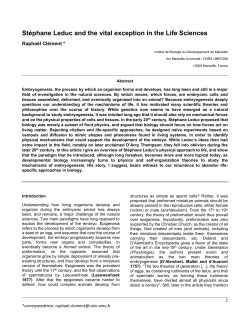 St&eacute;phane Leduc and the vital exception in the