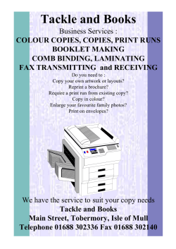 Copying and Business Services Price Brochure