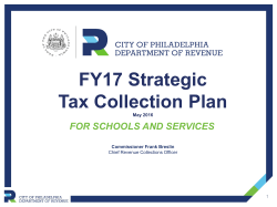 FY17 Strategic Tax Collection Plan