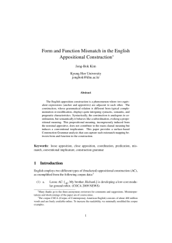 Form and Function Mismatch in the English Appositional Construction