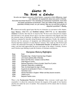 Chapter 14 The Birth of Calculus
