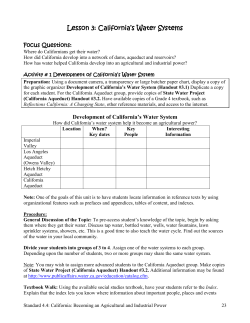 Lesson 3: California`s Water Systems - Porter History