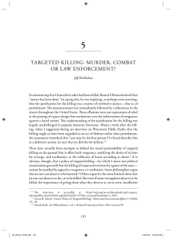 Targeted Killing: Murder, Combat, or Law