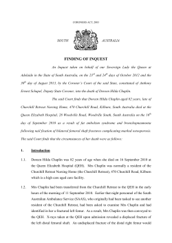 CHAPLIN Doreen Hilda - Courts Administration Authority