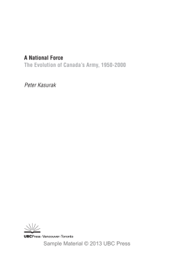A National Force The Evolution of Canada`s Army, 1950