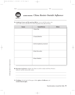GUIDED READING China Resists Outside Influence