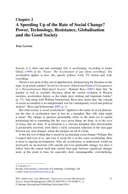 A Speeding Up of the Rate of Social Change? Power, Technology