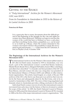 A &ldquo;Truly International&rdquo; Archive for the Women`s Movement