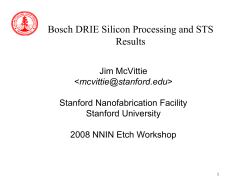 Bosch DRIE Silicon Processing and STS Results