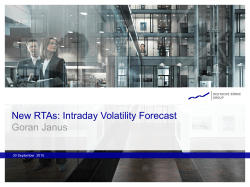 New RTAs Intraday Volatility Forecast for DAX, EURO STOXX 50