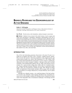 BEDROCK RIVERS AND THE GEOMORPHOLOGY OF ACTIVE