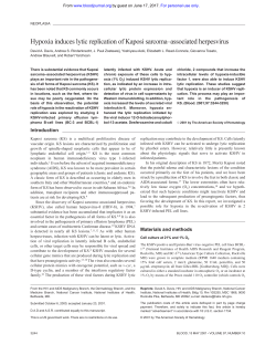 Hypoxia induces lytic replication of Kaposi sarcoma