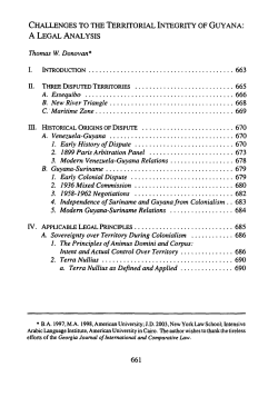 Challenges to the Territorial Integrity of Guyana
