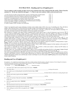FCE PRACTICE - Reading and Use of English part 6 Reading