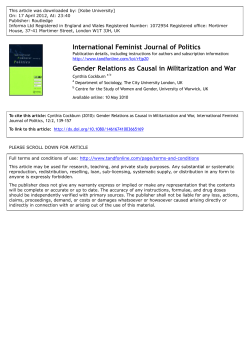 Gender Relations as Causal in Militarization and War