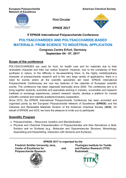 First Circular EPNOE 2017 POLYSACCHARIDES AND