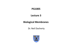 PG1005 Lecture 3 Biological Membranes