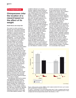 Chimpanzees infer the location of a reward based on the effect of its