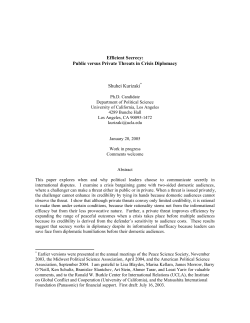 Efficient Secrecy: Public versus Private Threats in Crisis Diplomacy