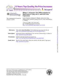 Blimp-1 Attenuates Th1 Differentiation by Repression of ifng, tbx21