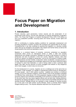 Focus Paper on Migration and Development