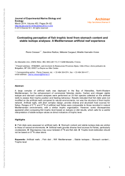 Contrasting perception of fish trophic level from stomach content and