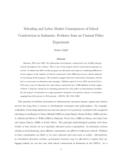 Schooling and Labor Market Consequences of School Construction in