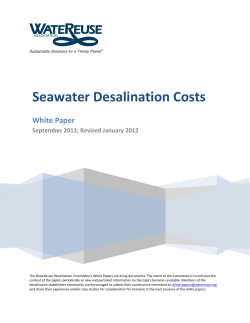 Seawater Desalination Costs