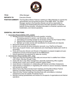 Apply Now! (PDF download) - King Biscuit Blues Festival