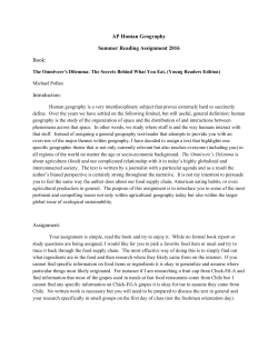 AP Human Geography (Course #205) Summer Assignment