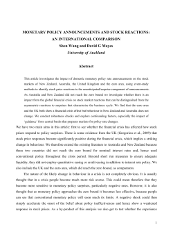 MONETARY POLICY ANNOUNCEMENTS AND STOCK