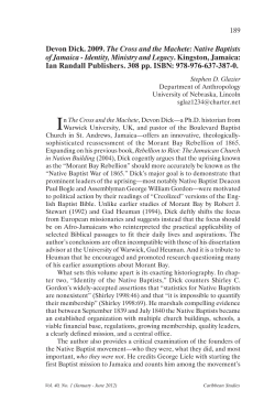 Devon Dick. 2009. the Cross and the Machete: native Baptists of